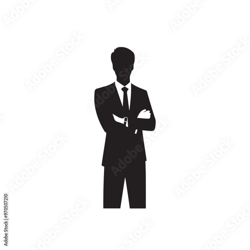Businessman silhouette. Businessman vector illustration isolated on white backgorund.