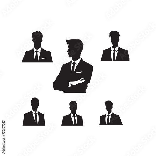 Businessman silhouette. Businessman vector illustration isolated on white backgorund.