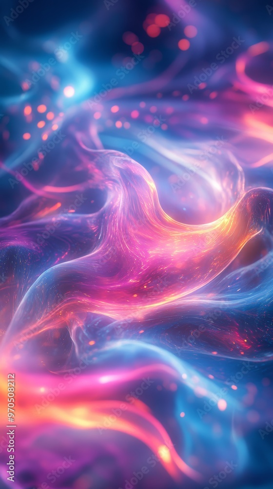 Holographic Neon Fluid Waves Holographic Neon Fluid Waves