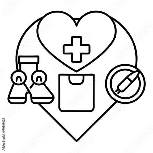 health care outline coloring book page line art drawing photo