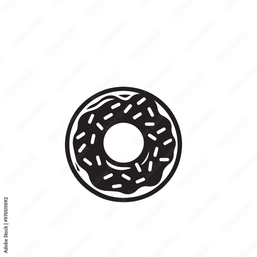 Donut silhouette. Donut vector illustration. Donut logo, icon black and white. Donut silhouette. Donut vector illustration. Donut logo, icon black and white.