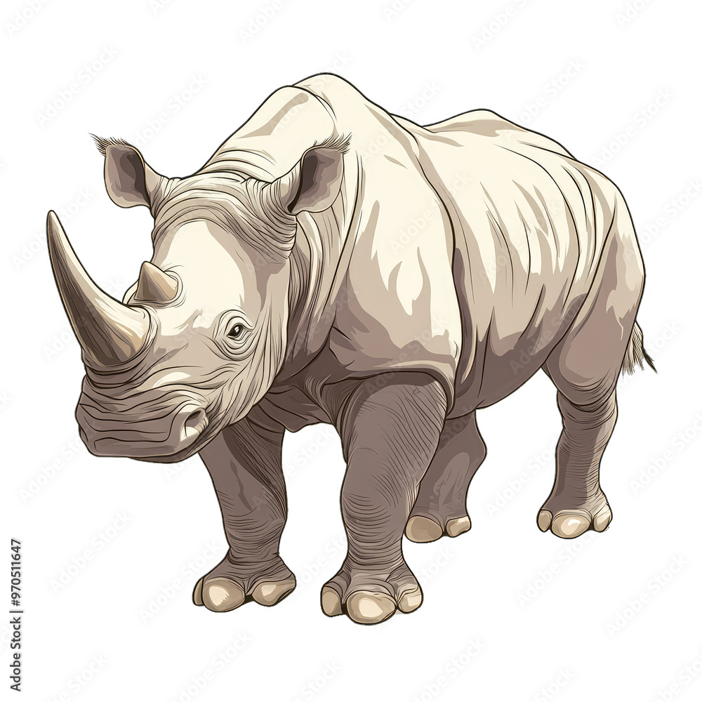 Fototapeta premium Sumatran Rhinoceros | Icon | Anime