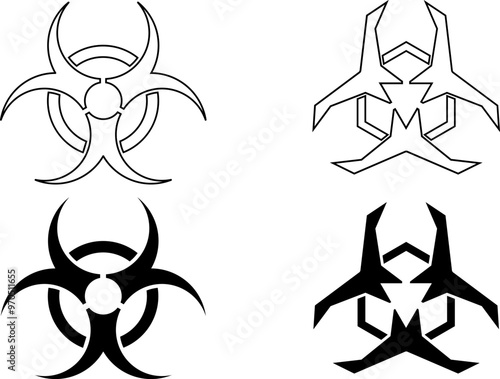 Biological hazard symbol. style Flat icons