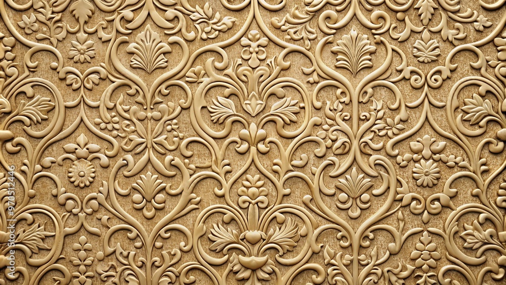 Fototapeta premium Seamless textured wall surface featuring intricate patterns and designs