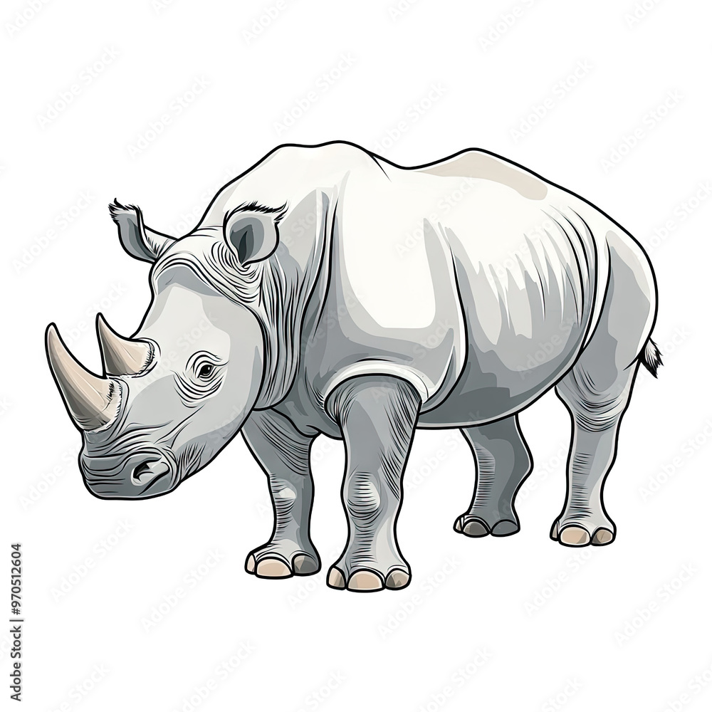 Obraz premium White Rhinoceros | Icon | Anime