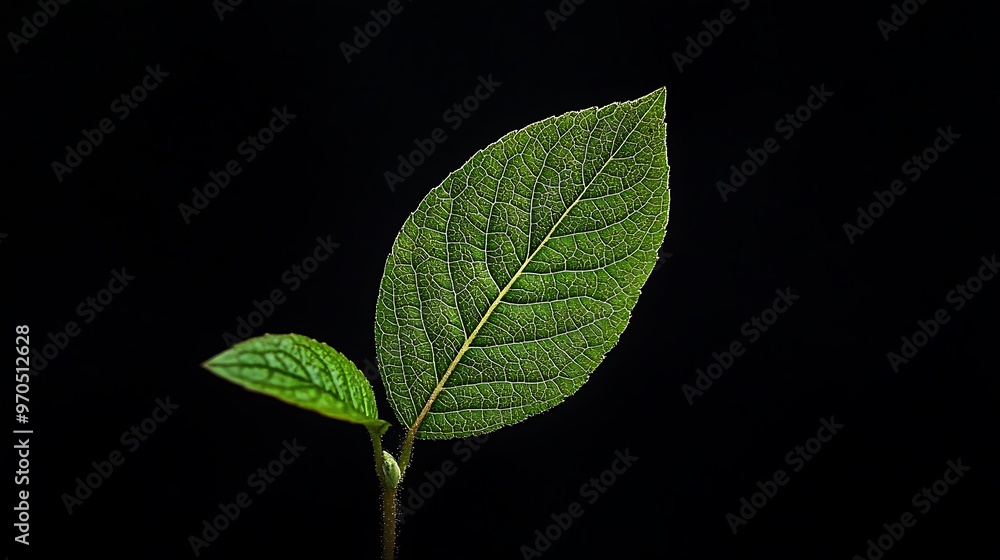 A Single Leaf Against a Black Background A Single Leaf Against a Black Background