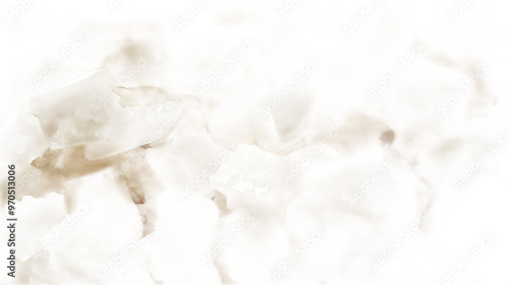 A close-up of dried coconut chunks with a transparent background. A close-up of dried coconut chunks with a transparent background.
