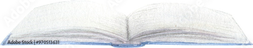 Watercolor Illustration Open Book Or Notebook