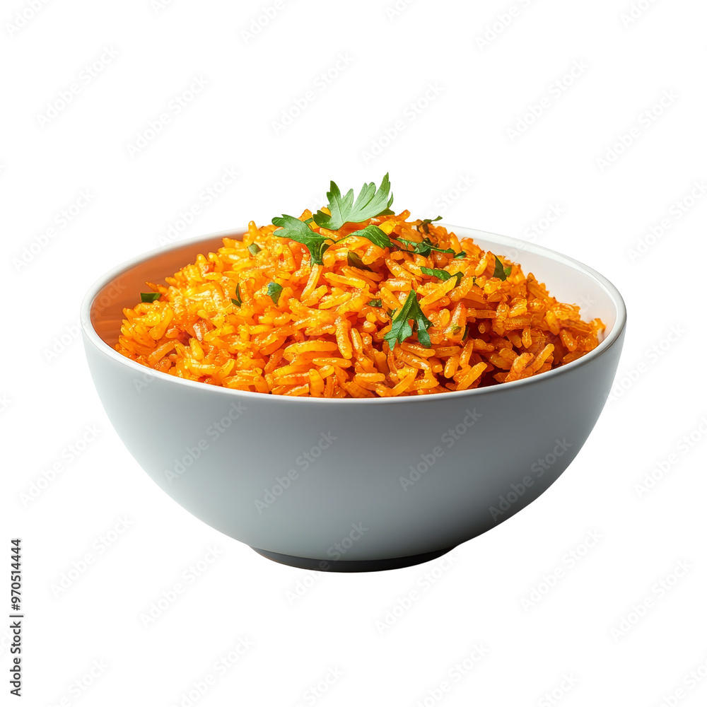Bowl of Orange Rice with Parsley Bowl of Orange Rice with Parsley