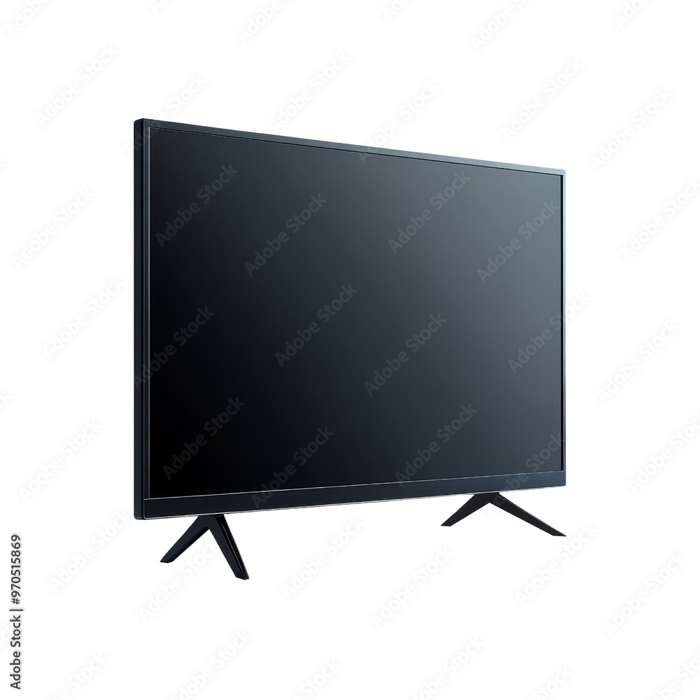 Modern Black Television with Stand Isolated Modern Black Television with Stand Isolated