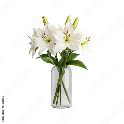 Wallpaper Mural White Lilies in a Glass Vase Torontodigital.ca