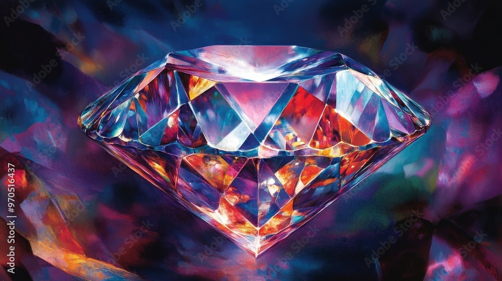 dazzling gem with a focus on its intricate facets and internal sparkle dazzling gem with a focus on its intricate facets and internal sparkle