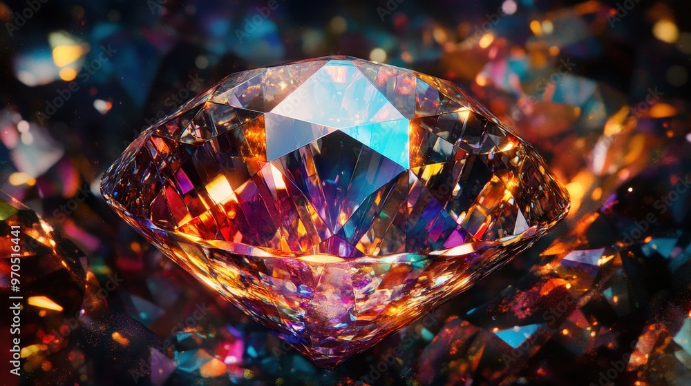 dazzling gem with a focus on its intricate facets and internal sparkle dazzling gem with a focus on its intricate facets and internal sparkle