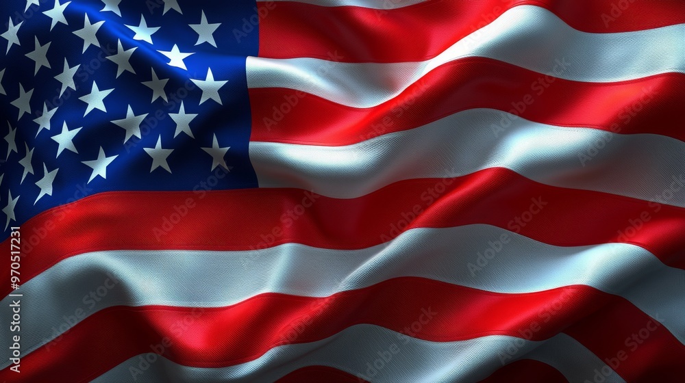 Obraz premium American Flag Waves.