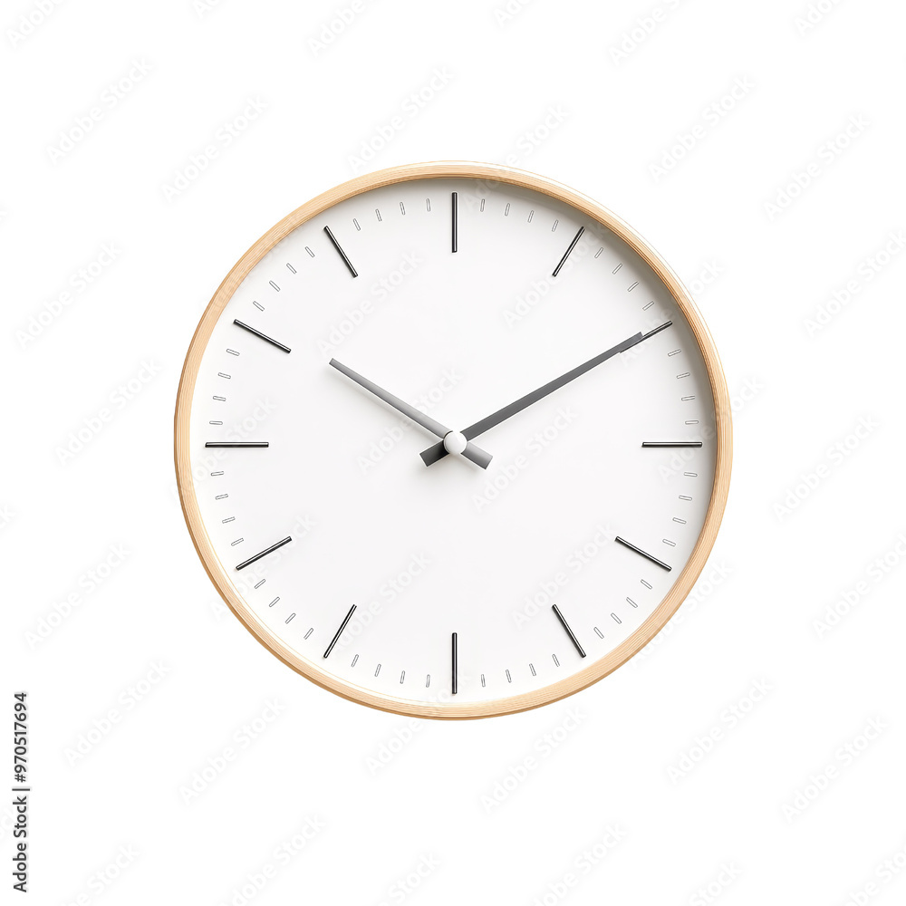 Wooden Clock with White Face and Black Hands Wooden Clock with White Face and Black Hands