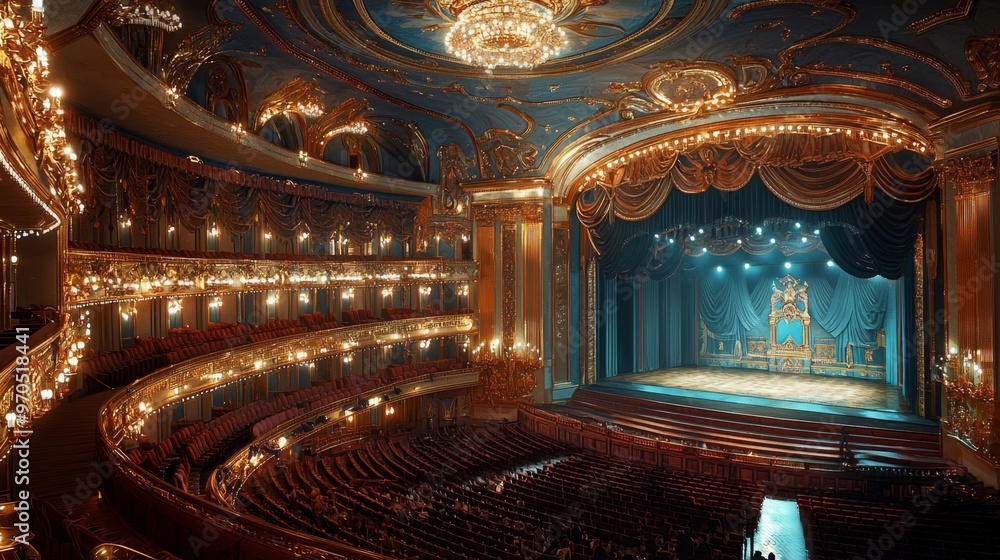 Obraz premium Theater Interior with Stage.