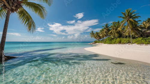 A serene beach scene 