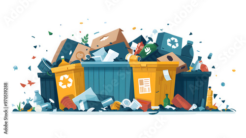  Trash pile vector flat minimalistic isolated illustration