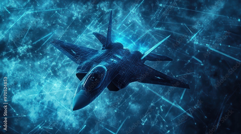 Fototapeta premium scene of a fighter aircraft engaged in electronic warfare