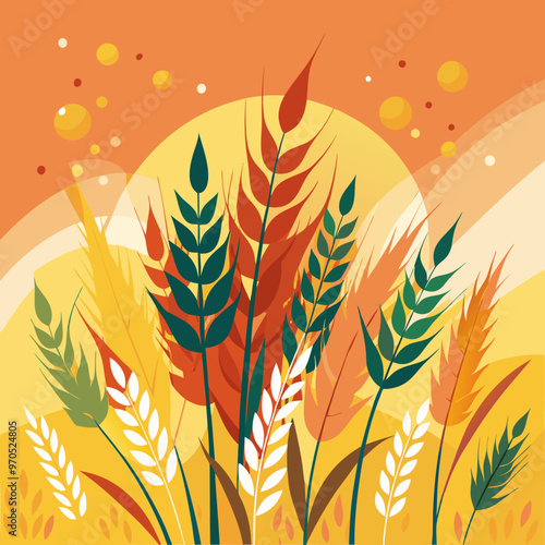 Wheat field illustration 