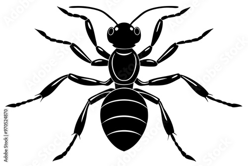 ant icon, ordinary ant, ant silhouette vector