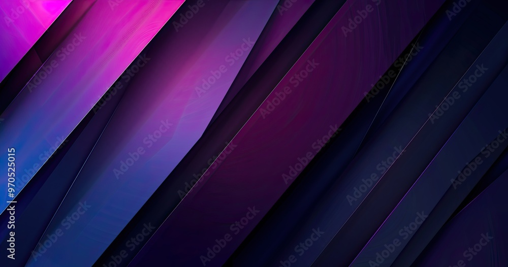 Obraz premium A vibrant abstract design featuring layered geometric shapes in shades of purple and blue, ideal for backgrounds or digital art.