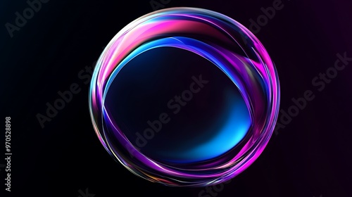 Abstract Oval with Neon Gradient Colors