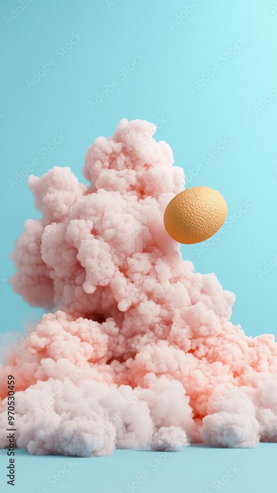 Potato floating among fluffy clouds with soft natural light highlighting its natural appearance. Potato floating among fluffy clouds with soft natural light highlighting its natural appearance.