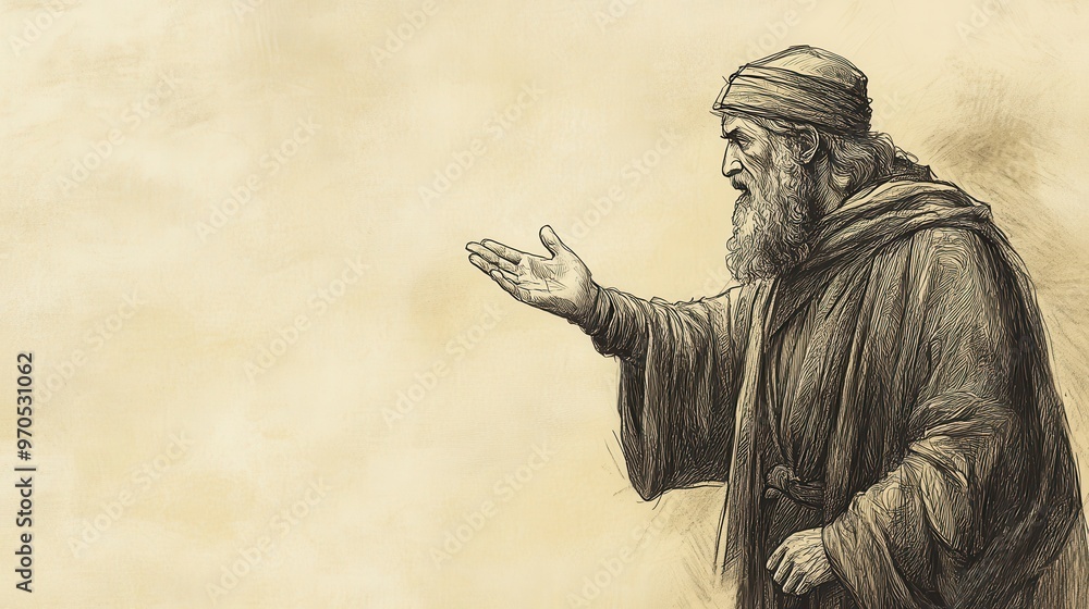 Fototapeta premium The Lord Rejects Saul as King in 1 Samuel: Samuel Declares Rejection Due to Disobedience, Biblical Illustration