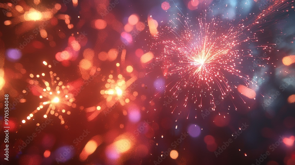 Naklejka premium Fireworks Bokeh.