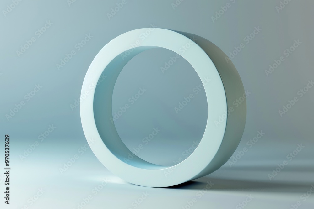 Simple and clean 3D letter O with a matte soft blue surface, displayed against a gradient background, emphasizing minimalistic design. Simple and clean 3D letter O with a matte soft blue surface, displayed against a gradient background, emphasizing minimalistic design.