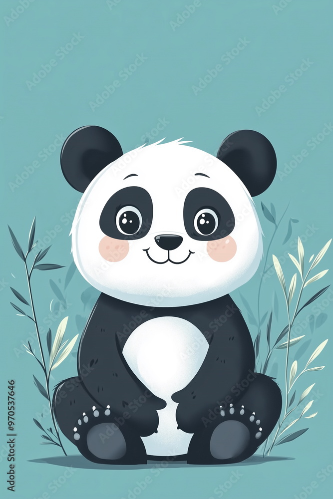 Fototapeta premium cute panda happiness smiling portrait
