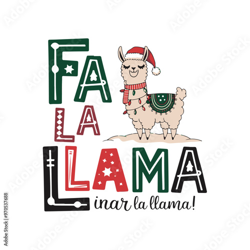 Fa La La Llama Christmas special T-shirt design