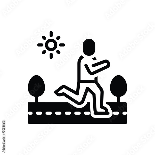Black solid icon for run