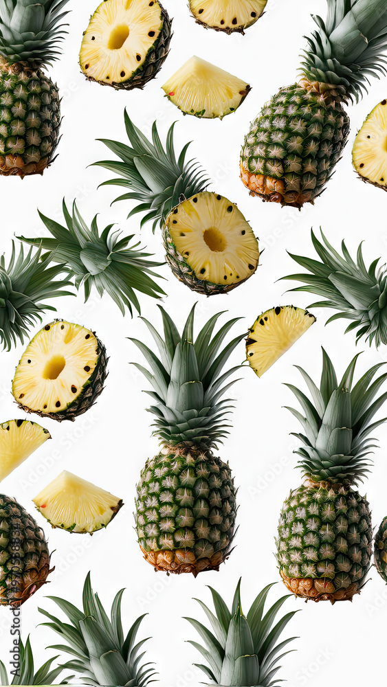 pineapple on white background pineapple on white background