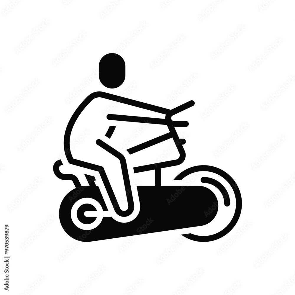 Black solid icon for elliptical bike Black solid icon for elliptical bike