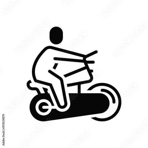 Black solid icon for elliptical bike
