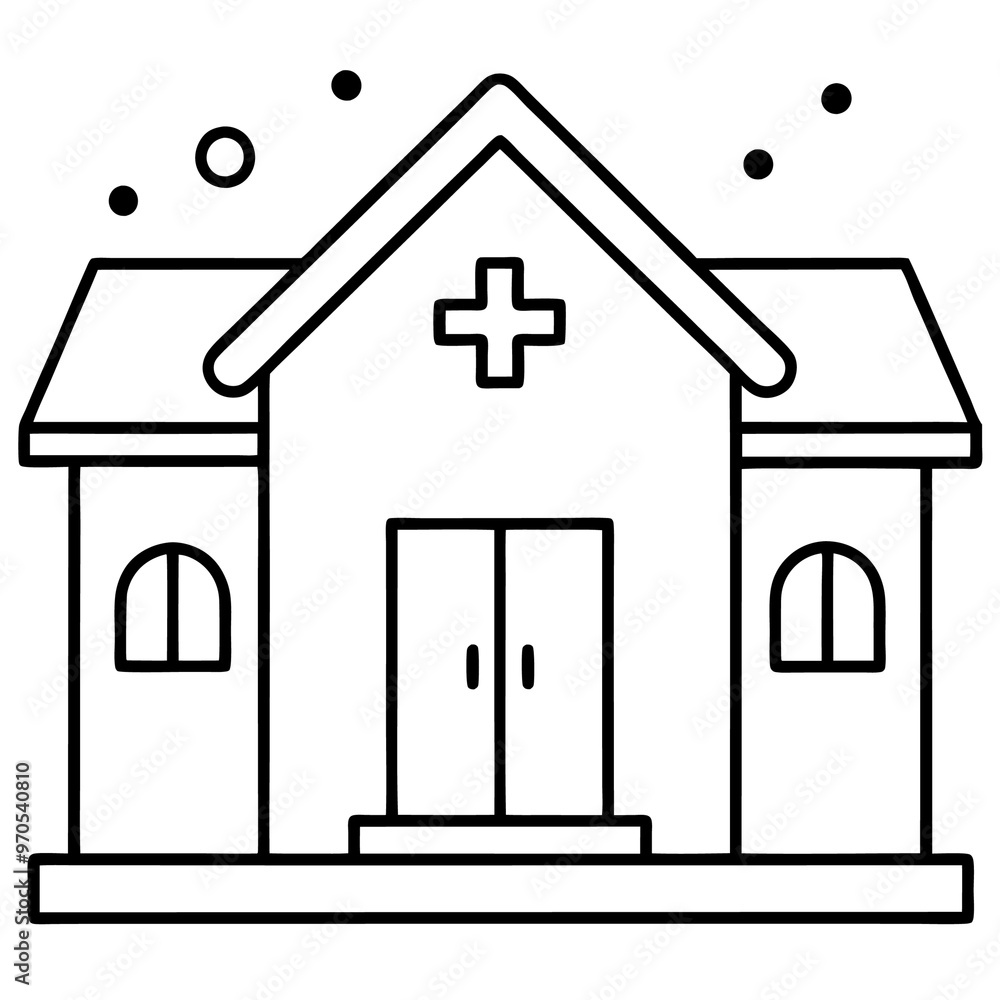 medical clinic outline coloring book page line art drawing medical clinic outline coloring book page line art drawing