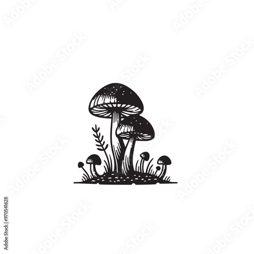 Mushroom vector design. Mushroom logo, icon design. Mushroom illustration isolated on white background.