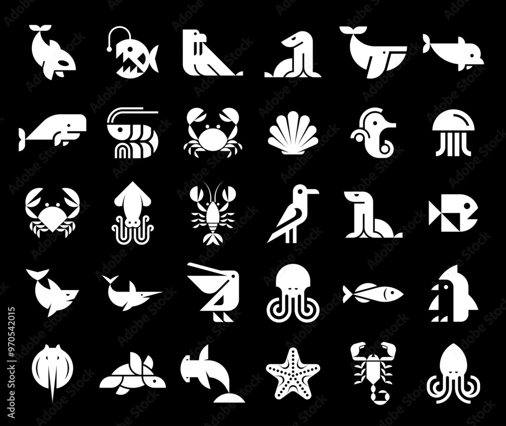 Fototapeta premium Animals logos collection. Animal logo set. Icon design