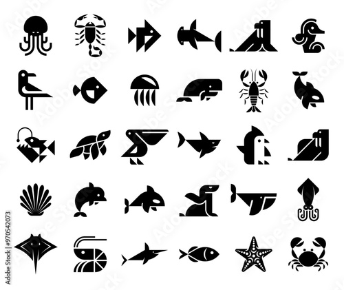 Animals logos collection. Animal logo set. Icon design