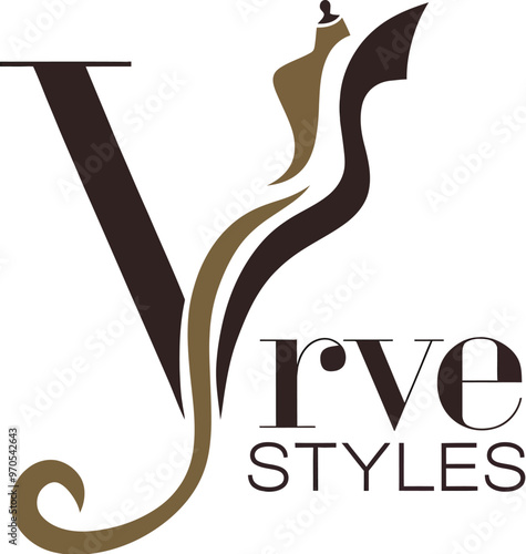 Hand drawn women fashion logo called vanity wear.