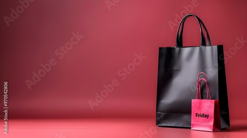 Black Friday shopping bag-themed cover banner for social media or any other background photo