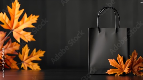 Black Friday cover banner for social media or other background, with shopping bag photo