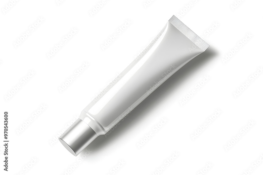 Cosmetic Tube Mockup for Anti-Age Cream on White Background Cosmetic Tube Mockup for Anti-Age Cream on White Background