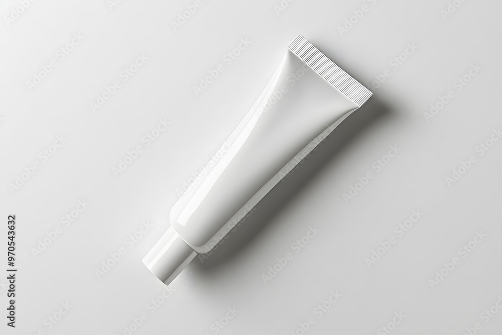Cosmetic Tube Mockup for Anti-Age Cream on White Background Cosmetic Tube Mockup for Anti-Age Cream on White Background