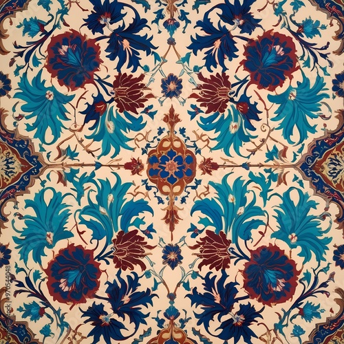 Iznik pattern seamless floral pattern