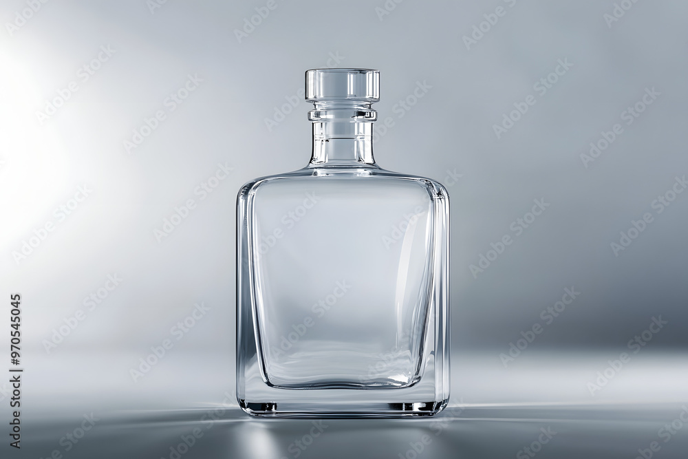 Realistic Gin Bottle with Short Neck and Mixed Shape Realistic Gin Bottle with Short Neck and Mixed Shape