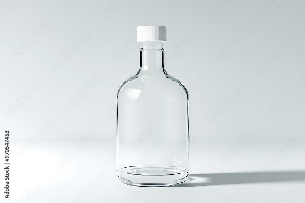 High-Resolution Product Photography of Transparent Plastic Bottle with White Cap High-Resolution Product Photography of Transparent Plastic Bottle with White Cap