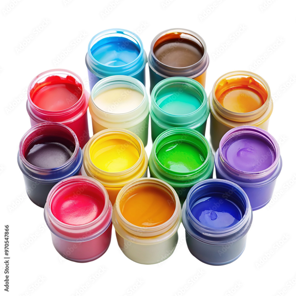 Acrylic paints isolated on transparent background. Acrylic paints isolated on transparent background.
